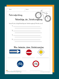 Infos zu verkehrsregeln in deutschland: Arbeitsblatter Und Ubungen Zur Fahrradprufung Radfahrprufung