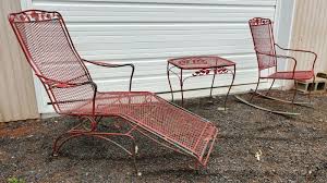 Woodard Wrought Iron Patio Spring Chaise Lounge Table Chair Rocker Garden Vtg 5 In 2020 Wrought Iron Patio Furniture Outdoor Furniture Design Iron Patio Furniture
