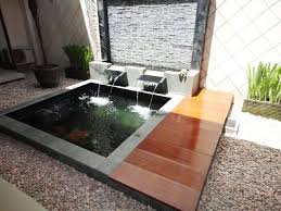 Kolam Koi Modern Pond Waterfalls Backyard Pond Design