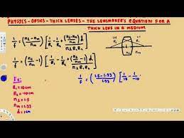 Physics Optics Thick Lenses The Lensmaker S Equation For A Thick L Physics Optical Equation