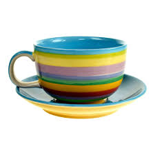 322 51 coffee cup drink. Rainbow Cup And Saucer Large Blue Inner