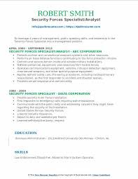 security forces specialist resume