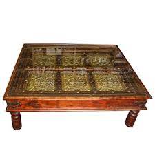 French louis xv style 1940 s mahogany carved coffee table round inset glass top. Lot Art Vintage British Indian Inspired Glass Top Coffee Table