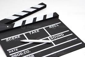 Clapperboard or movie slate black color and marker pen on white background.  Cinema industry, video production and film concept. 20485886 Stock Photo at  Vecteezy
