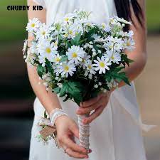 See more ideas about wedding, bouquet, wedding bouquets. 100 Hi Q Artificial Small Daisy Flowers Bridal Bouquet 28cm Large Bridesmaid Wedding Decoration White Romantic Wedding Bouquet Artificial Dried Flowers Aliexpress