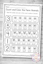 farm animal count and color worksheet 1 5 printable pdf nurtured neurons