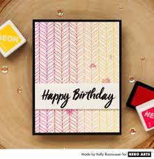 I cut out more in black, white and my new favorite gray granite. 10 Minute Birthday Card Hero Arts Cards Birthday Cards Hero Arts