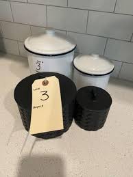 Explore information about the warranty also for some of the set you buy. Black And White Canister Sets Builders Auction Company