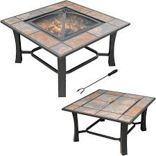 Axxonn 2 In 1 Malaga Square Tile Top Wood Burning Outdoor Fire Pit Coffee Table On Sale Multicolor Fire Pit Coffee Table Fire Pit Table Fire Pit Patio
