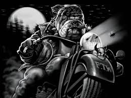 Wallpapers Biker Dog Bulldog Art Biker Art