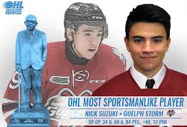 Karriärstatistik (matcher, mål, assist) och transferhistoria. Storm S Nick Suzuki Named Ohl S Most Sportsmanlike Player Ontario Hockey League