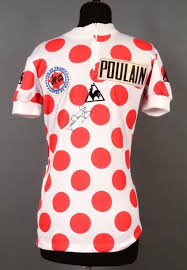 Maillot A Pois De Meilleur Grimpeur Porte Par Lucien Van Impe Sur Le Tour De France 1983 Rare Coutau Begar Maillot Cycliste Vintage Maillot Cyclisme Maillot