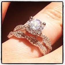 Twisted Vine Inspired Engagement Ring And Matching Wedding Band Engagement Rings Twisted Wedding Rings Engagement