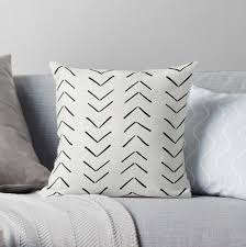 Mud Cloth Big Arrows In White And Black Throw Pillow By Beckybailey In 2020 Black Throw Pillows Throw Pillows Mud Cloth