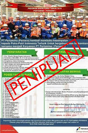 Untuk anda yang sedang mempertimbangkan pengalaman kerja di pertamina atau sekedar penasaran dengan mekanisme kerja perusahaan ini di mata orang dalam, kami mengumpulkan ulasan langsung dari para pegawainya berdasarkan testimonial mereka di qerja.com. Pertamina Selamat Siang Sobat Pertamina Kami Facebook