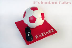 Celebrity game night mega star mega zhn my greece post game: K S Fondant Cakes Olympiakos Soccer Football Cake Mpala Podosfairoy Olympiakos