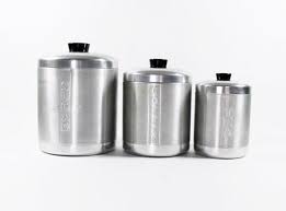 Vintage Chrome Canisters Set Of 3 For Sugar Coffee And Tea Vintage Canister Sets Canister Sets Vintage Canisters
