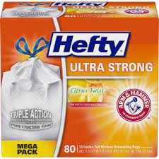 High quality trash bags at wholesale price. Buy Hefty Ultra Strong Tall Kitchen Trash Bags Citrus Twist Scent 13 Gallon 80 Count Online In Oman 51254138