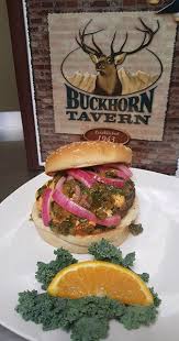 Chopped angus sirloin, grilled mushrooms, onions, omatoes, chopped bacon and crispy onion rings. Burger Week At Buckhorn Tavern