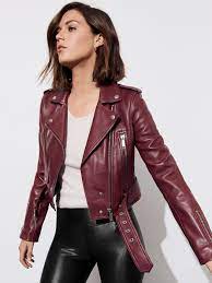Myaped Biker Jacket In Rosewood Red By Lth Jkt From Carbon38 Leather Jackets Women Red Leather Jacket Outfit Cropped Leather Jacket