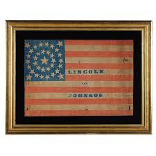 34 Star Flag Made For Abraham Lincoln Andrew Johnson Campaign 1stdibs Com Vintage Political Old Glory Flag Civil War Flags