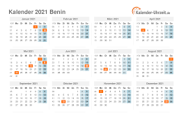 Sie können die kalender auch auf ihrer webseite einbinden oder in ihrer publikation abdrucken. Feiertage 2021 Benin Kalender Ubersicht