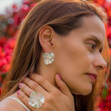 Beads Folded Circles Earrings