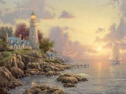 Thomas kinkade lighthouse jigsaw puzzles. The Sea Of Tranquility Thomas Kinkade Special Edition 750 Pieces Ceaco Puzzle Warehouse