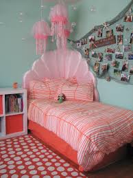 Mermaid Seashell Corner Headboard I Made This From 1 2 Foam Insulation Board Egg Crate Mattress Batting And Satin Fa Girl Room Girls Bedroom Princess Room