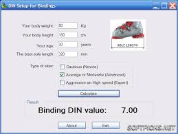 True Din Settings Din Chart For Ski Binding Release Settings