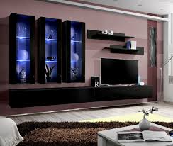 Bedroom furniture, entertainment centers, entertainment wall units, home office furniture, dining room furniture, living room furniture and many other things. Idea E1 Black Modern Wall Unit Living Room Entertainment Center Tv Stand Ebay
