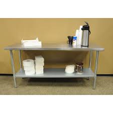 Need kitchen shelves for a pantry? Sportsman 70 In Stainless Steel Kitchen Utility Table With Bottom Shelf Sswtable72 The Home Depot Stainless Steel Kitchen Table Kitchen Work Tables Stainless Steel Work Table