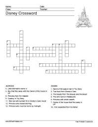 Printable solution addition and subtraction crossword. Disney Crossword Free Printable Allfreeprintable Com Disney Activities Crossword Puzzles Kids Crossword Puzzles