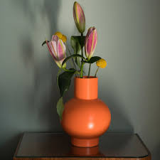 Raawii Strom Vase Vase Large Ceramic Vase Vibrant Orange