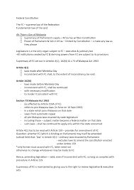 No one may usurp power in the russian federation. Federal Constitution Summary Malaysian Legal System Federal Constitution The Fc Supreme Law Of The Federation Fundamental Law Of The Land Ah Thian Gov Of Studocu