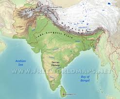 Mountains cover the northern portion of this region. South Asia Physical Map