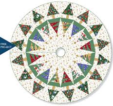 Log cabin tree skirt pattern. Quilt Inspiration Free Pattern Day Christmas Tree Skirts
