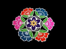 Simple Easy Flower Rangoli 9x5 Middle Dots Latest Flower Rangoli Designs 2019 Youtube Free Hand Rangoli Design Rangoli Patterns New Rangoli Designs