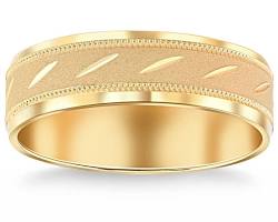 Image of Carved Yellow Gold Ring for men