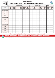 Fillable Restaurant Washroom Cleaning Checklist Printable Pdf Download