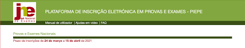 Quando se realiza a inscrição nos exames finais nacionais? Piepe Plataforma De Inscricao Eletronica Em Provas E Exames 2020 2021