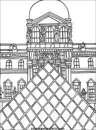 coloriage du musee louvre paris france coloriages gratuits