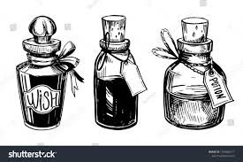 Bottles With Potions Poison And Love Potion Hand Drawn Illustration Converted To Vector Sponsored Sponsored In 2020 Moon Stars Art Bird Art Diy Bottle Drawing
