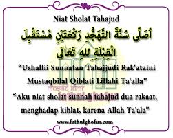 Niat Sholat Tahajud Arab Latin Lengkap Dan Artinya Fathulghofur Com