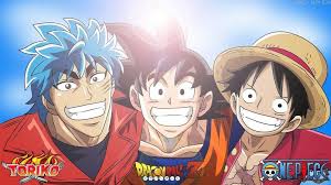 Toriko X One Piece X Dragon Ball Z Crossover Toriko Son Goku Luffy Anime Anime Crossover Anime Guys With Glasses