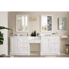 Check spelling or type a new query. De Soto 82 W Or 94 W Double Bathroom Vanity Set With Makeup Table Satin Nickel Hardware Multiple Base Finishes And Countertop Options By James Martin Furniture Kitchensource Com