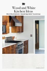 Vicky believes that a timeless quality is a mark of good design, and she was happy to detail her tips for designing a kitchen that will stay beautiful, elegant and functional. Refine Define Wood Cabinets With White Countertops White Countertops Medium Wood Kitchen Cabinets Wood Cabinets