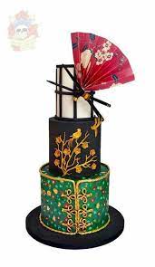 Hokkaido mille crepe chocolate layer cake asian oriental sweet foods. Oriental Blossoms Birds Themed Cakes Asian Cake Chinese Cake