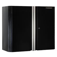 Sears has a great selection of storage and garage cabinets to keep your space as organized as possible. Husky 26 In H X 30 In W X 13 In D Steel Garage Wall Mounted Cabinet In Black Ow1f301226 09l The Home Depot