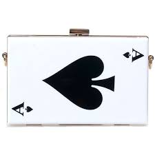 Black Ace Of Spades White Black Ace Of Spades Hardshell Box Clutch 34 Liked On Polyvore Featuring Bags Handbag Black And White Purses Black And White Clutches White Purses
